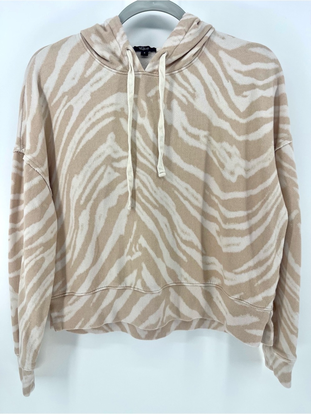 Rails Beige & Cream Zebra-Print Hoodie